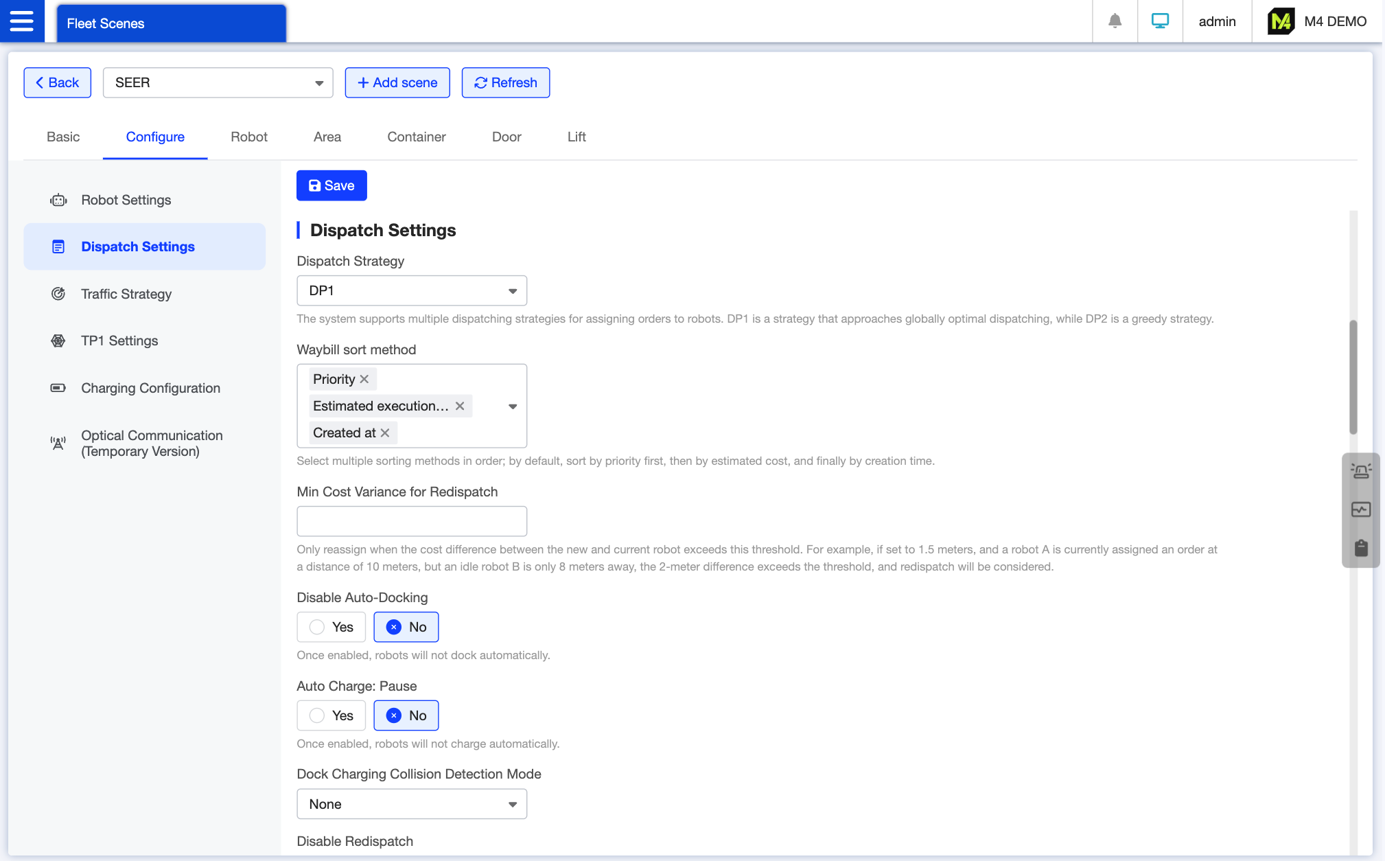 Scenario Configuration_Dispatch Settings
